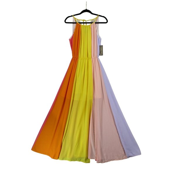 Eva Mendes New York & Company Colorblock Maxi Dress Size S Multicolor - Picture 2 of 13